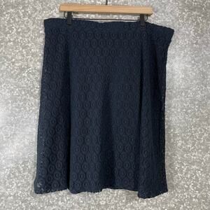 Alfani Women's Plus Size Navy Blue Lace Sexy A-Line Knee Length Skirt - Size 16W